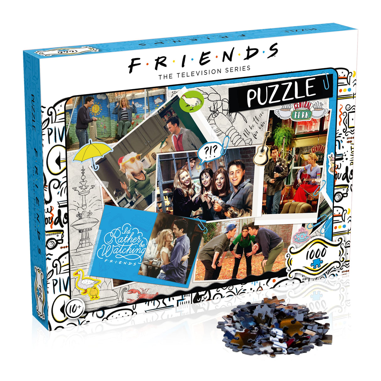 Top Puzzles Friends Scrapbook 1000 Piece Jigsaw Puzzle Game, Assemble characters from the popular TV Series including Joey, Ross, Rachel, Chandler, Phoebe and Monica, gift for ages 10 plus Top Trumps