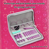 Guclud Interchangeable Circular Knitting Needles Set 4-inch Round Metal Knitting Needles Sizes US 2.5, 3, 4, 5, 6, 7, 8, 9, 10, 10.5, 11, 13, 15 with 4 Cords, Accessories and Case GUCLUD