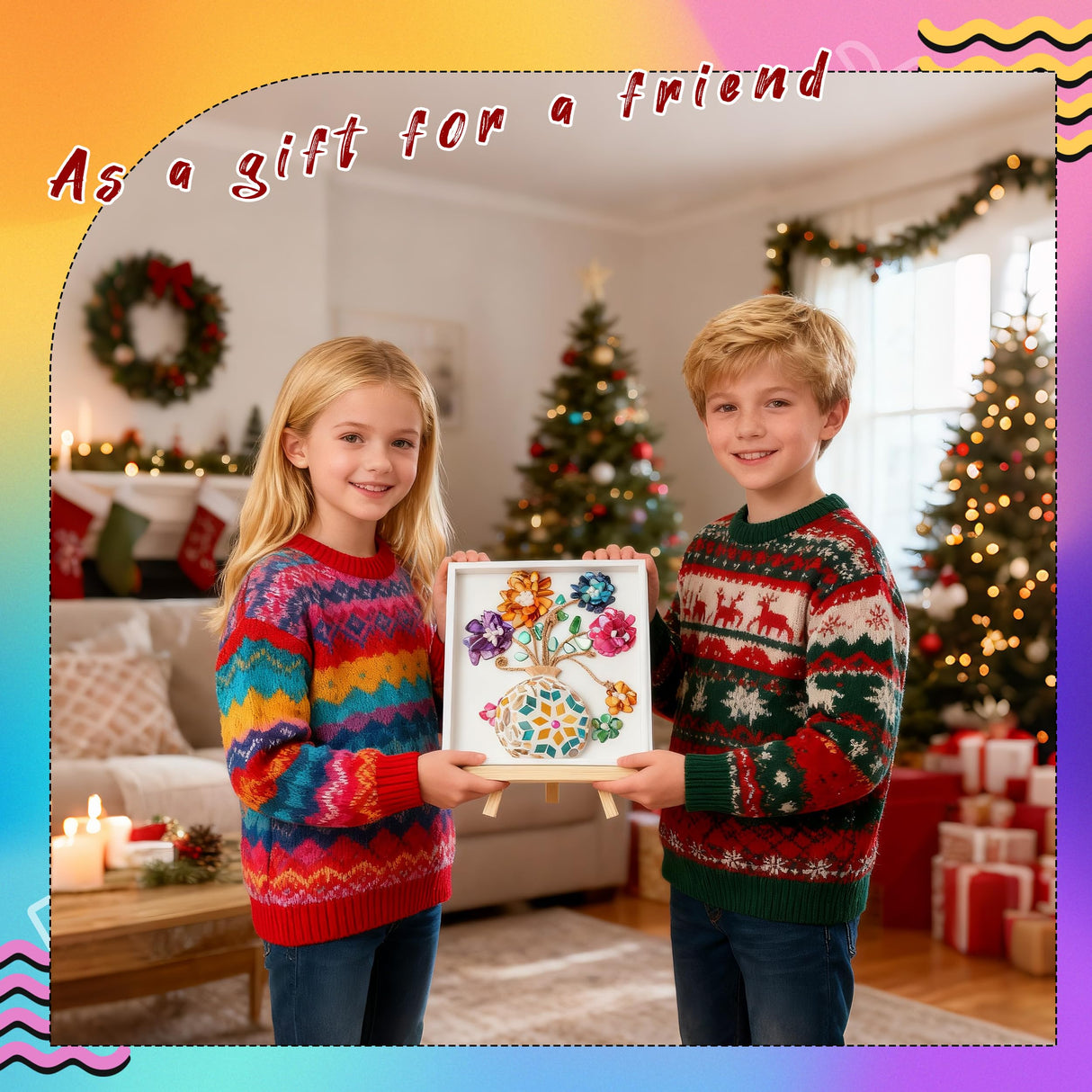 Joyclub DIY Vase Mosaic Painting Kit Mosaic Kits for Adults and Kids with Vase Flower Creativity Handmade Arts and Crafts Mosaic Making Projects Supplies Christmas Gifts Home Room Decor Joyclub