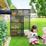 YITAHOME 4 Tier Cat Cage Large with Hammock Outdoor Cat Enclosure Catio Metal Kennels for 1-3 Cats, Indoor DIY Detachable Pet Playpen YITAHOME