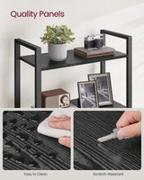 VASAGLE Industrial 5-Tier Bookshelf with Steel Frame in Ebony Black VASAGLE