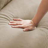 Jarenie 48.8" Small Loveseat Sofa, Mid Century Modern Love Seat Couch with Back Cushions and Wood Legs, 2 Seater Couches for Living Room, Bedroom, Small Spaces, Beige Jarenie