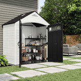 Suncast Vista 7' x 4' Outdoor Storage Shed with Pad-Lockable Double Doors and IllumiVent System, All-Weather Shed for Yard Storage, Brown, Made in The USA Suncast