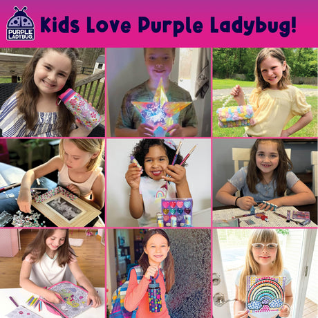 PURPLE LADYBUG Unicorn Headband Making Kit - Unicorn Crafts for Girls Ages 4-9, Birthday Gifts, DIY Hair Accessories Set, Great Summer Activity for Girls PURPLE LADYBUG