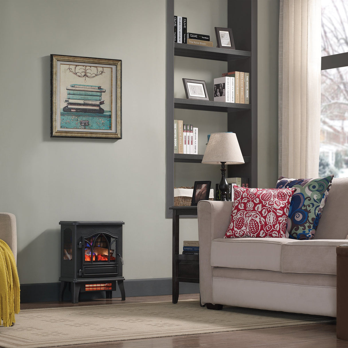 duraflame® 3D Infrared Quartz Electric Fireplace Stove Heater, Black Duraflame