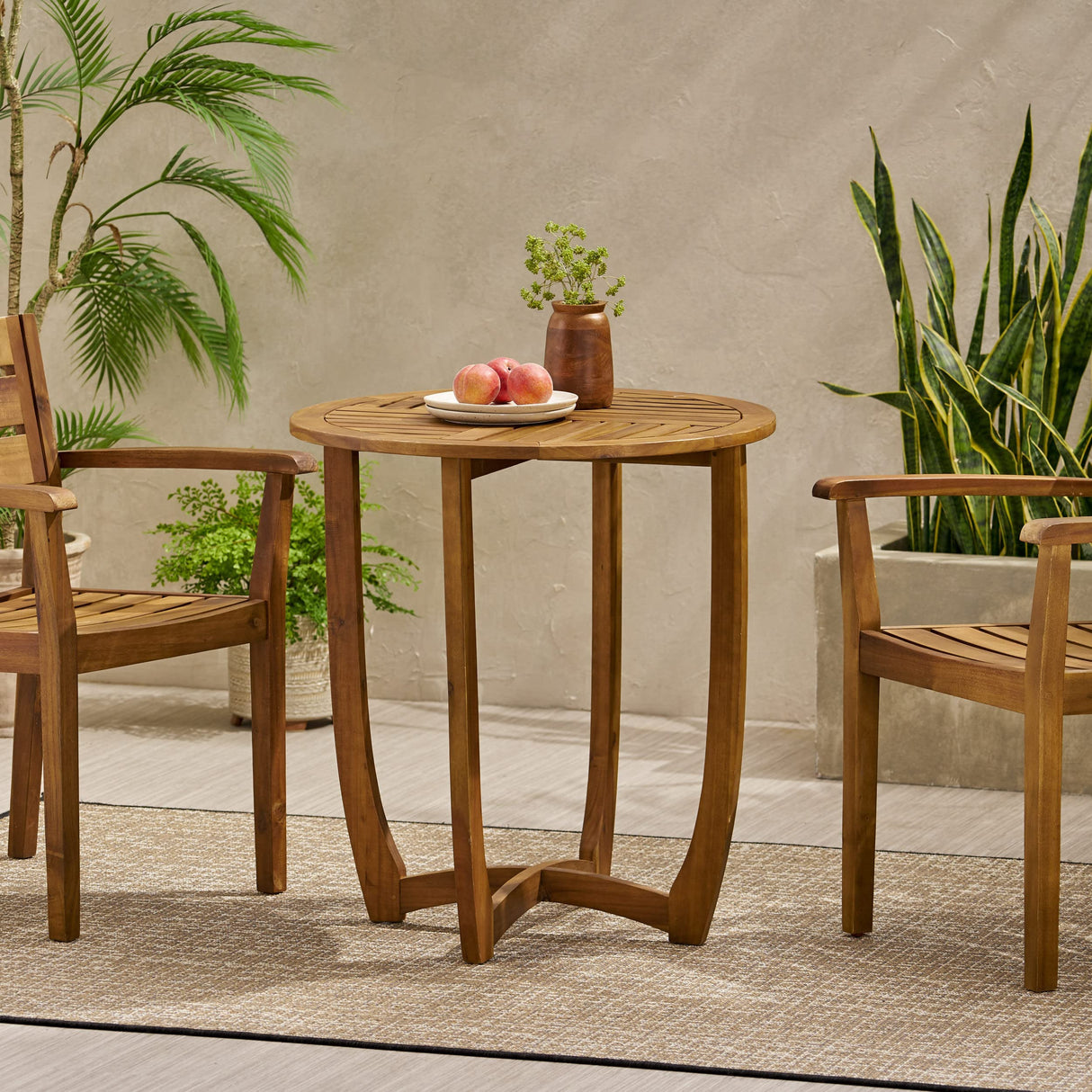 Christopher Knight Home Carina Accent Round Table, Teak Finish Brown Christopher Knight Home