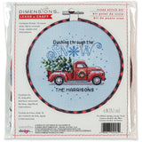 Dimensions 72-09005 Holiday Family Truck Christmas Counted Cross Stitch Kit for Beginners, 6" D, 14 Cnt. White Aida, 5pcs Dimensions