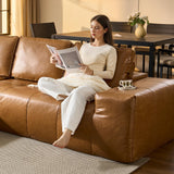 ovios Sectional Cloud Couch for Living Room, Modular Floor Sofa with Plush Corduroy, No Assembly Required, Big Comfy Couches Set with Fluffy Memory Foam, Stupendous U Shaped Sofas with Chaise, Brown ovios