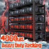 87" H Garage Shelving Unit and Storage, 48"W Heavy-Duty Adjustable Shelf Easy Assembly, 5-Tier Steel Shelves for Storage, Metal Garage Shelving for Industrial, Warehouse, Basement, Pantry, Black PRESTELION