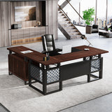 Tribesigns L-Shaped Desk with File Cabinet: 63" Modern Executive Computer Desk with Storage Cabinet and Shelves, Wood Home Office Desk Set, Large Desk Business Furniture Workstation Tribesigns