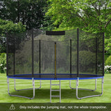 GYMAX Trampoline Mat, 8FT/10FT/12FT/14FT/15FT/16FT Trampoline Accessories Replacement Mat with 42/54/72/80/96/108 V-Rings & 8 Row Stitch, Using 5"-7" Springs, Anti-UV Wear-resistant Jumping Mat (14FT) GYMAX