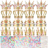 Civaner 17 Pcs Princess Party Crowns Set DIY Tiaras Making Kit for Kids with Diamond Stickers, Party Favors and Supplies(Gold) Civaner