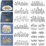 Water Soluble Stabilizer Embroidery Patterns - CRASHOT 4 Sheets Stick and Stitch Embroider Paper Wash Away, Flower Floral Daisy Butterfly Designs, Suprise for Hand Sewing Lover CRASHOT