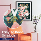 Modern Merch Flowers Diamond Art for Adults Motivational Quote and Sayings 'Do Everything with Love' Inspiring 5D Diamond Painting for Adults, Floral Wall Decor DIY Cross Stitch Round Drill 12x16 Modern Merch