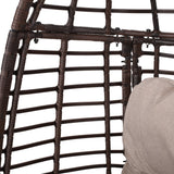 Christopher Knight Home Frances Outdoor Wicker Swivel Egg Chair with Cushion, Dark Brown, Beige Christopher Knight Home