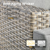 HOOOWOOO Outdoor Sectional Patio Furniture Set with Fire Pit Table,13 Pieces Wicker Conversation Sets L Shaped Couch,Extra Deep Out Door Sofa Outside Furniture with Swivel Chairs Ottoman,Charcoal Gray HOOOWOOO