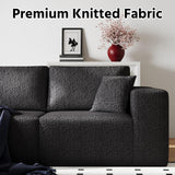 108" Cloud Modular Sectional Couch with L-Shape Chaise, Modern Sectional Sofa with Deep Seat Couch, Ultra Soft Knit Fabric Couches for Living Room, No Assembly Required, Left Facing Chaise (Black) YVDNHP