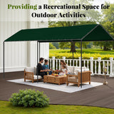 Carport, 10‘ x 20’ Heavy Duty Portable Garage All-Season Car Canopy w/Removable Sidewall & Doors, Carport Canopy Party Tent w/Water-Resistant Tarp for Backyard (Green, 10' x 20' /no Side) Phonjoroo