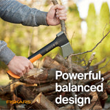 Fiskars X7 Hatchet Lightweight Wood Splitter for Small to Medium Size Kindling with Proprietary Blade and Shock-Absorbing FiberComp Handle, Lawn and Garden Tool, 14 inch, 1.5 pounds Fiskars