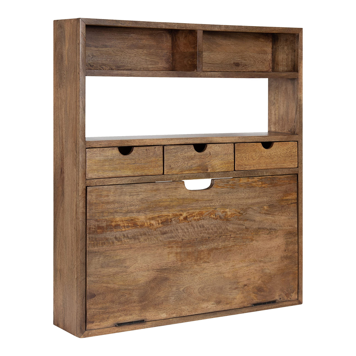 Kate and Laurel Georgie Natural Wood, Bohemian Computer Home Office with Folding DesignWall Hanging Desk, 26x6x30 Kate and Laurel