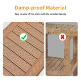 DWVO Poly Lumber Shower Bench, Shower Stool with Handles Storage Shelf, Water Resistant & Non-Slip Design Shower Seat, Large Shower Bath Chairs Spa Stool for Bathroom, 24' x 13' (Teak) DWVO