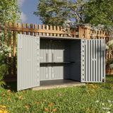 HOMSPARK 37 Cu.Ft Outdoor Storage Shed Weather Resistant, Resin Storage Sheds & Outdoor Storage Box for Backyard Garden Patio Lawn, Multi functional | Double-wall Shed with Lockable Doors,(Light Gray) HOMSPARK