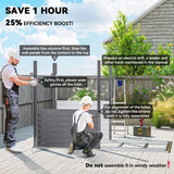 Outsunny 4.6' x 9' Steel Outdoor Storage Shed, Lean to Shed, Metal Tool House with Foundation Kit, Lockable Doors, Gloves and 2 Air Vents for Backyard, Patio, Lawn, Gray Outsunny