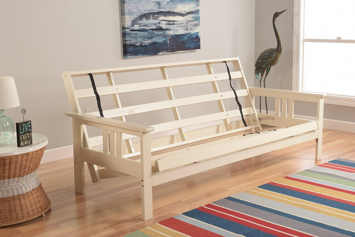 Kodiak Furniture Monterey Futon Frame, No Drawers, Antique White Kodiak Furniture