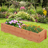 CLEEMAN Raised Garden Bed, Rectangle Wood Garden Planter with 2 Drainage Holes & Removable Bottom, Planter Box Outdoor for Fruit Vegetable Flower Herb, 44” x 11” x 10” CLEEMAN