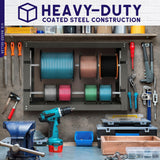 BISupply Wall Mount Electrical Wire Spool Rack Holder - 2 Rod Cable Rack for Ribbon, Filament, Automotive Wiring Storage BISupply