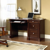 Sauder Palladia Computer Desk with Drawers, Home Office Desk with File Cabinet Storage Drawer, Cable Management, Keyboard Tray, in Select Cherry Finish Sauder