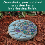 MindWare Paint Your Own Stepping Stone Kit - Mosaic Moon and Stars - Kits Include Paint and Brushes - MindWare