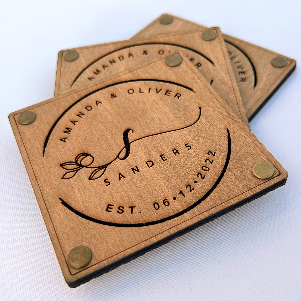 Wooden Coaster Wedding Favors for Guest in Bulk, Wedding Favor pack of 4, 8, 12, 16, 20, 30, 50, 60, 70, 75, 85, 90, 100, 120, 135, 150, 175, 200, 225, 250 vitawed