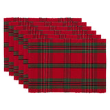 DII Farmhouse Christmas Plaid Dining Table & Kitchen Décor, Holiday Placemat Set, 13x19, Red & Green, 6 Count DII