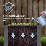 Outsunny Raised Garden Bed with Trellis, Wooden Planter Box with Galvanized Steel Sides, Raised Flower Bed for Climbing Plants, Flowers, Fruits and Vegetables, Gray Outsunny