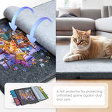 Tektalk Jigsaw Puzzle Table with Integrated Adjustable Stand/Bracket, 3-Tilting-Angle Puzzle Plateau with Cover & 4 Sorting Drawers, Super Lightweight Felt Puzzle Board, for Up to 1500 Pieces - Gray Tektalk