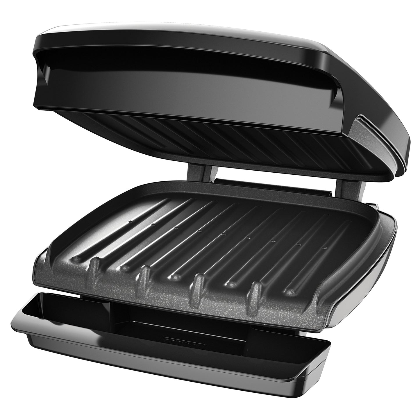 George Foreman GR340FB 4-Serving Classic Plate Electric Indoor Grill and Panini Press, Black