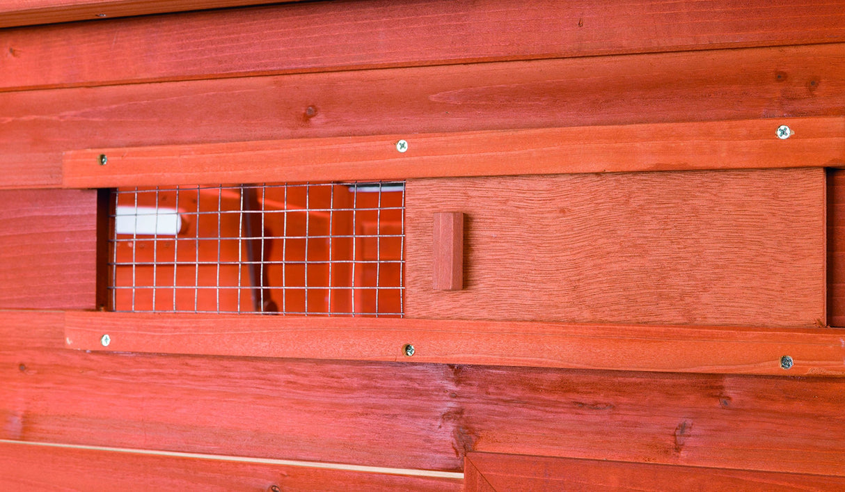 TRIXIE Natura Duck Coop with Ramp, Pull-Out Tub, Hinged Roof, Brown, 36x30x27 TRIXIE