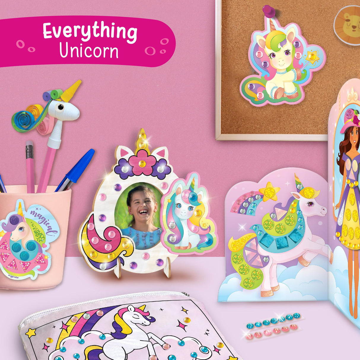 Imagimake Unicorn Craft Kit | 20+ Mess Free Activities | Bracelet Making Kit, Magnetic Board Princess Dress Up, Unicorn Stickers and More | 5,6,7,8 Year Old Girl Birthday Gift | Crafts for Girls 8-12 Imagimake