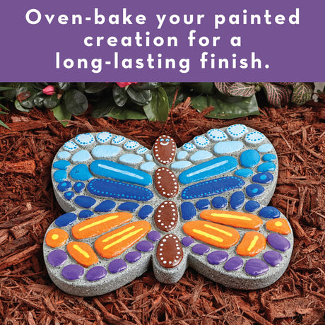 MindWare Paint Your Own Stepping Stone Butterfly, Rock Painting Kit, Stepping Stones Crafts for Kids Ages 8 & up MindWare