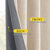 NICETOWN Rod Pocket Full Blackout Cream Linen Curtains 108" Length with Thermal Insulated Liners for Living Room, Farmhouse Style Keep Cool & Warm Large Window Drapes for Hall (2 Panels, 52" Wide) NICETOWN