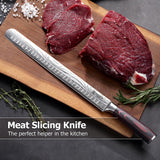 PAUDIN Brisket Knife, 12 Inch Stainless Steel Carving Knife with Granton Edge for Meat Cutting, Roasts, BBQ, Turkey PAUDIN