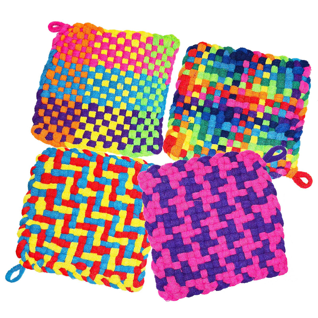 Tatahu Potholder Weaving Loom Kit - 300pcs Rainbow Knitting Refill Loops in 10 Colors, Make 8 Potholders for Beginners, DIY Arts and Crafts Tatahu