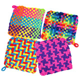 Tatahu Potholder Weaving Loom Kit - 300pcs Rainbow Knitting Refill Loops in 10 Colors, Make 8 Potholders for Beginners, DIY Arts and Crafts Tatahu