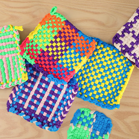 Weaving Loom Kit Toys Crafts - Arts and Crafts for Kids and Adults - Great Birthday Gifts for Girls Ages 6 7 8-12 13 Years Old - Sturdy Frame Potholder Loom Making Kits Portable Box and Craft Loops DDAI