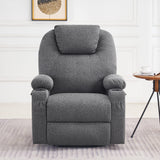 MCombo Large Power Lift Recliner Chair Sofa with Massage and Heat for Big and Tall Elderly People, 3 Positions, Cup Holders, and USB Ports, Extended Footrest, Fabric 7516 (Large,Dark Grey) MCombo