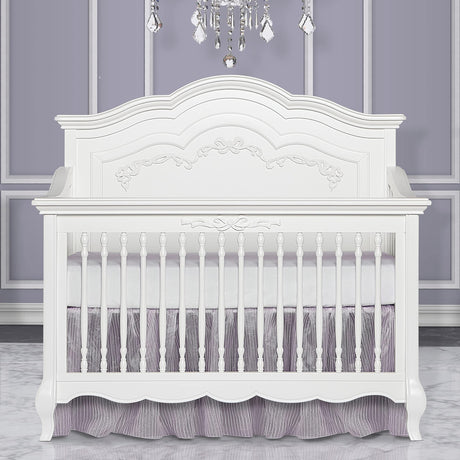 Evolur Aurora 5-in-1 Convertible Crib in Frost, Greenguard Gold Certified, Features 3 Mattress Height Settings, Sturdy and Spacious Baby Crib, Wooden Furniture Evolur