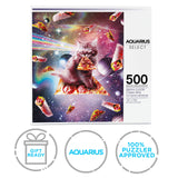 AQUARIUS Random Galaxy Cat Pizza Puzzle(500 Piece Jigsaw Puzzle)-Officially Licensed Galaxy Merchandise&Collectibles-Glare Free-Precision Fit-Virtually No Puzzle Dust-16x20 Inches,Multicolor,62522 AQUARIUS