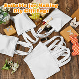 Amylove Mini Tote Bag Sublimation Blank Canvas Tote Bags Reusable Grocery Bags DIY Sack Goody Bag for Party Event Bag(8.5 x 8 Inch,White,24 Pcs) Amylove