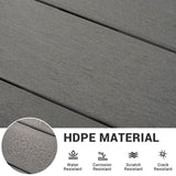 PamapicLife 7-Piece HDPE Outdoor Dining Set, Wood-Like Design Outdoor Table and Chairs with Elegant Armrest, All-Weather Patio Table and Chairs Set with Umbrella Hole for Porch, Poolside, Gray PamapicLife